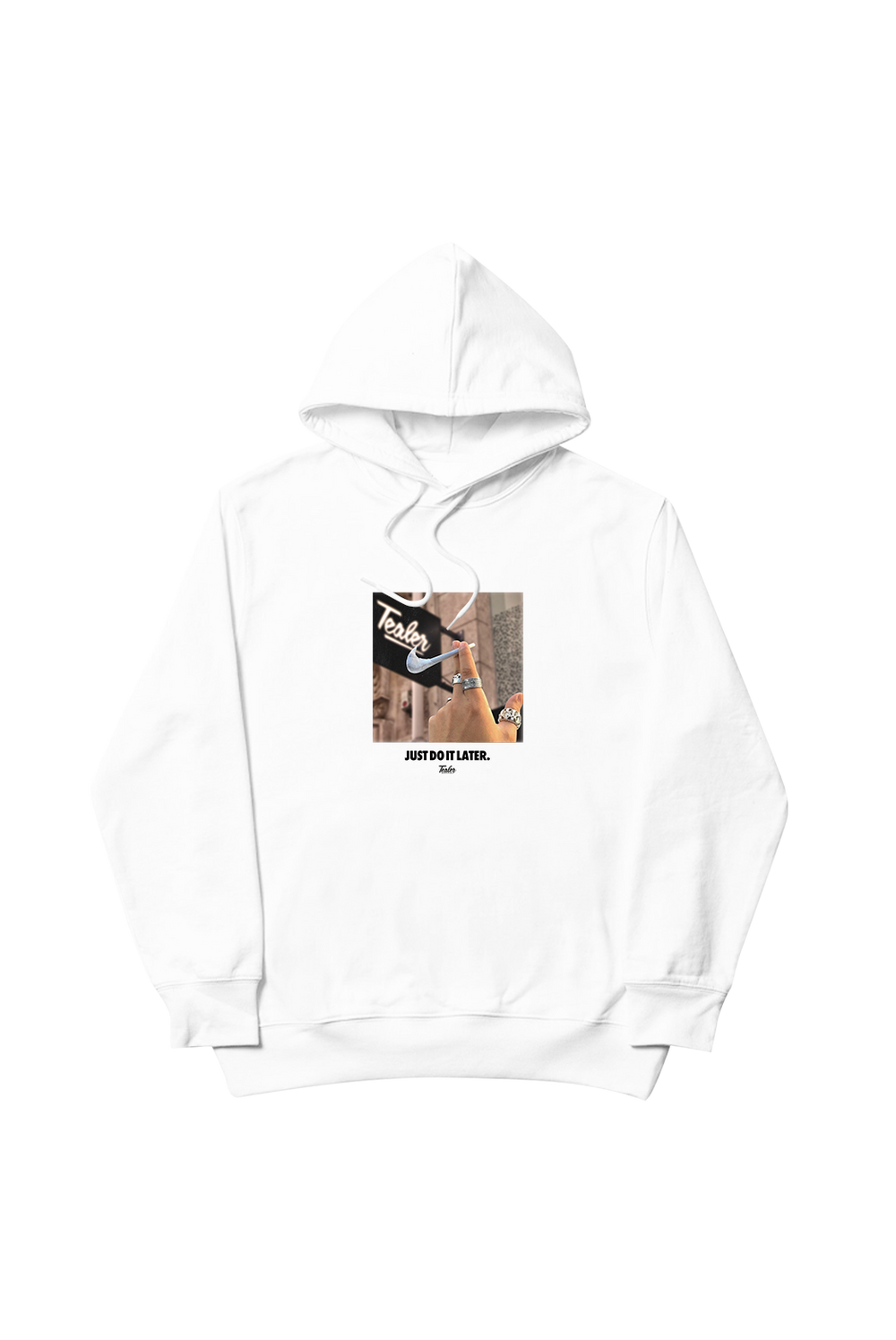Tealer nike just do it later, Hoodie White